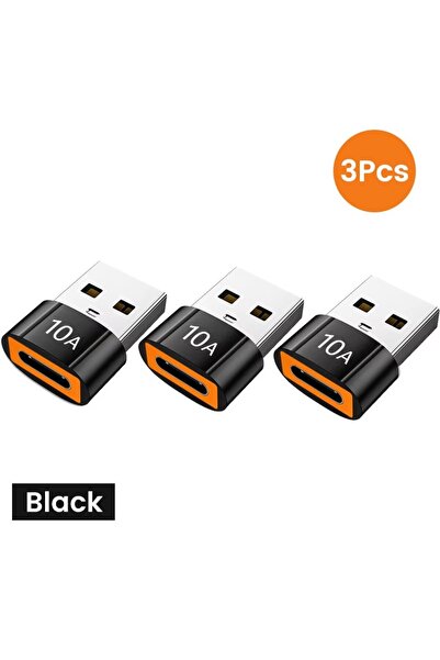 Choice9 3PCSBlackB 10A OTG USB 3.0 To Type C Adapter USB Female To Type c Mal...