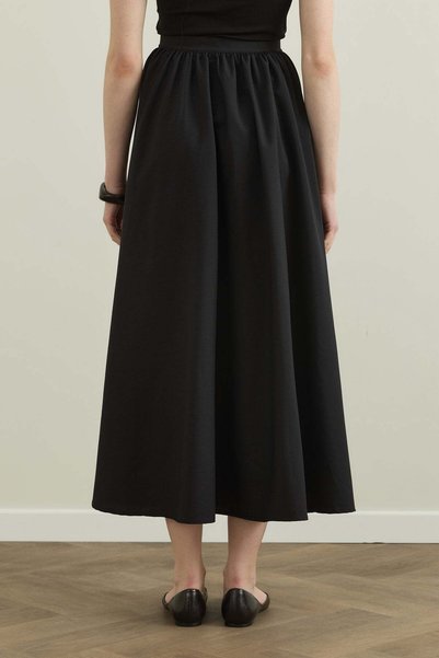 Merve Gültekin Gathered Poplin Skirt Black