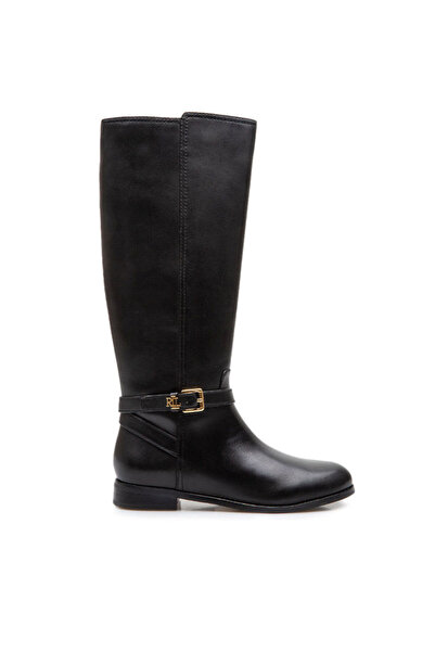 Ralph Lauren Γυναικείες Δερμάτινες Brooke II Μπότες Μαύρες 802967769001-BLACK