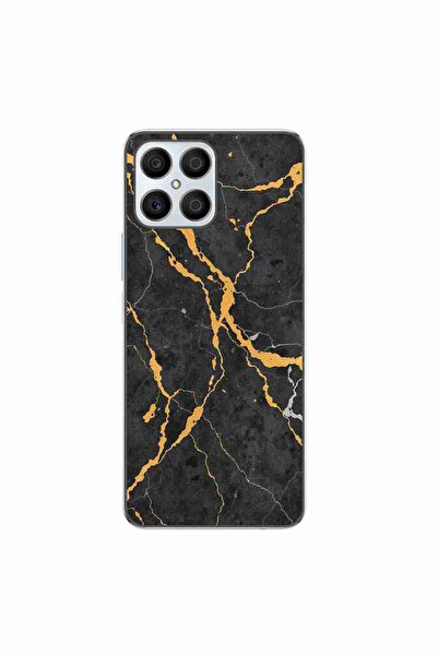 OEM Husa compatibila cu Honor X8 4G Silicon Gel Tpu Model Noir Gold Marble