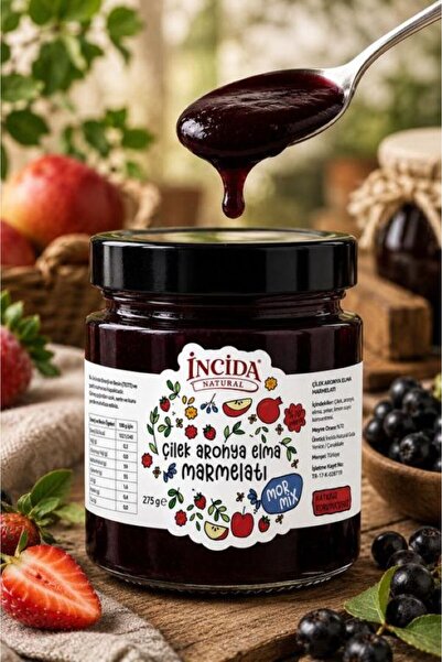 İNCİDA NATURAL MARMELAT - ÇİLEK ARONYA ELMA