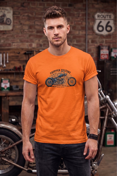 remonz Tricou unisex negru cu design personalizat Chopper Culture Custom Buil...