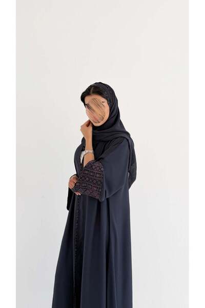 AYA mwt785 عباية كريب مع تدخيلة كشميري