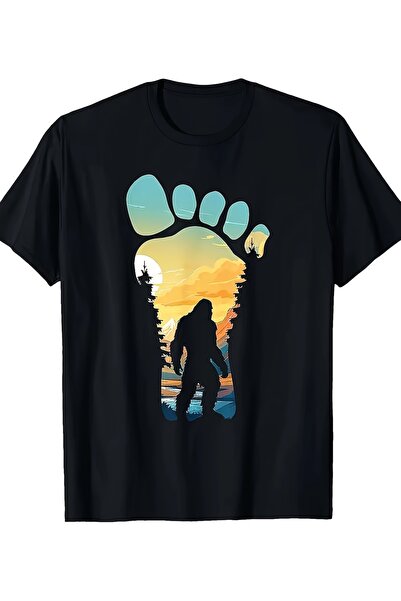 yiou trendy clothing Bigfoot silhouette T-shirt