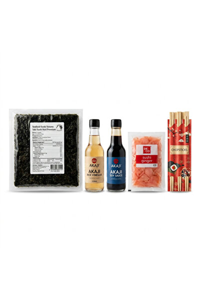 Akaji Sushi Set – 150 ml Soya Sosu + Pirinç Sirkesi + DECO Ginger 5 gr x4 + C...
