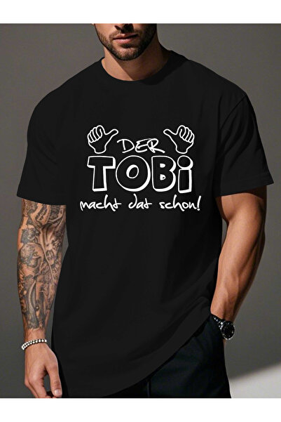 yiou trendy clothing تي شيرت رجالي بطبعة "TOBi"