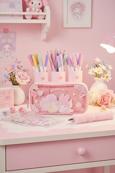 SANRIO Lisanslı Lale Koleksiyonu Çift Katmanlı Kalemlik 21 Cm Şık Tasarım