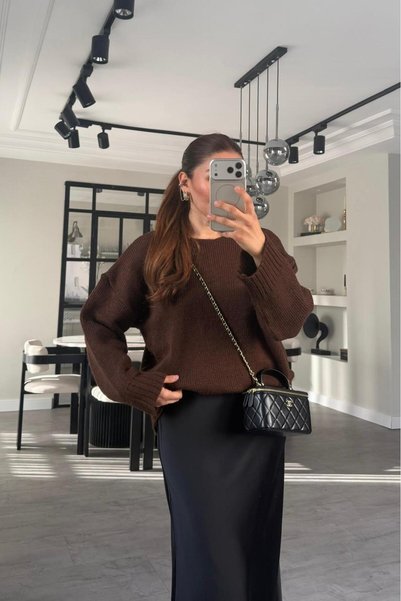 ELMASSTİL SIRTI DANTELLİ KAZAK/0148