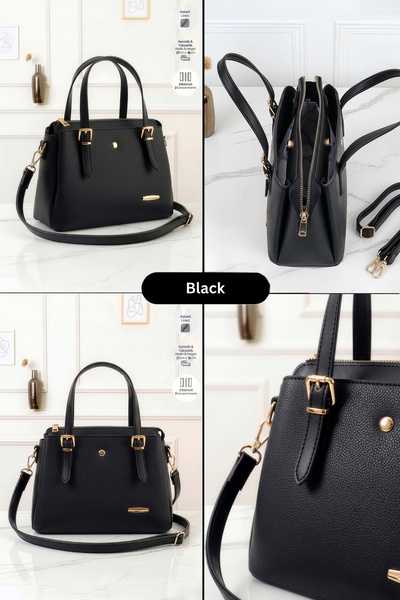 Lifonbag Women's 3-Compartment Lined Zipper Closure Handbag and Shoulder Bag (25X20 cm)