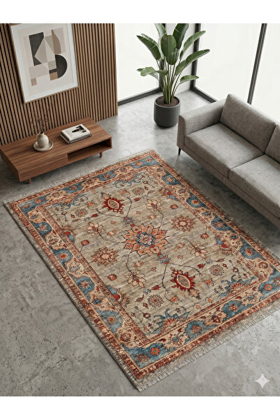Babil Home Dekoratif Halı Kaymaz Taban Leke Tutmaz Yıkanabilir Kilim Özel Ölç...