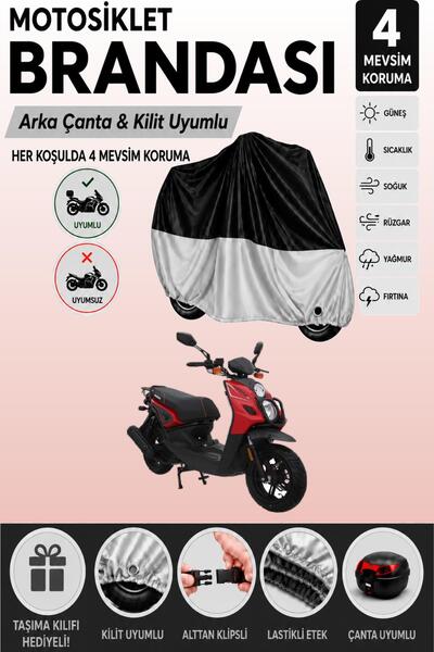 Cemku Double Black Top - Gray Bottom, Rear Bag Compatible Mondial 150 Argent ...
