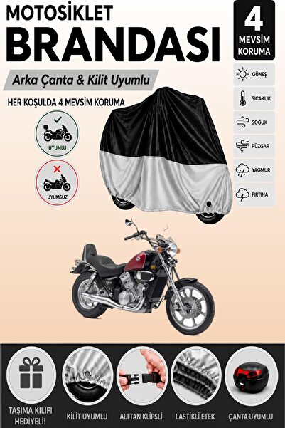 Cemku Double Black Top - Gray Bottom, Rear Bag Compatible Kawasaki Vn 750 Vul...