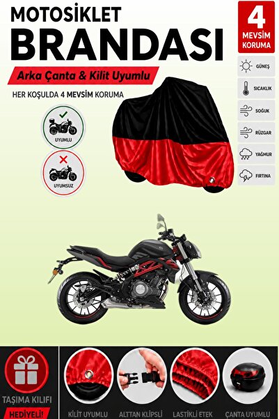 Cemku Double Black Top - Red Bottom, Rear Bag Compatible Benelli T.N.T 249-S ...