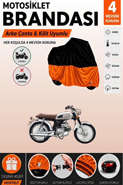 Cemku Double Black Top - Orange Bottom, Rear Bag Compatible Kuba Rx9 50 Motor...