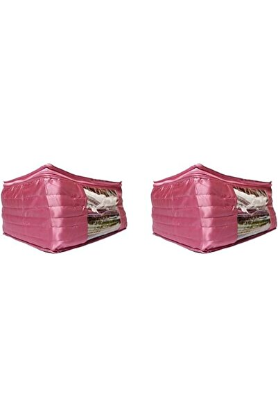 Generic Saree Cover With Front Window, Satin Storage Organizer, Pack of 2, 10...