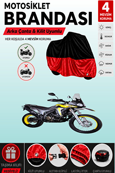 Cemku Double Black Top - Red Bottom, Rear Bag Compatible Voge 300 Gy Motorcyc...