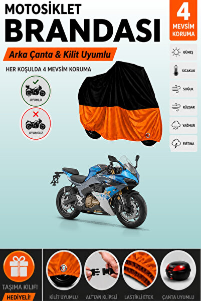 Cemku Double Black Top - Orange Bottom, Rear Bag Compatible Rks Srk550 Rs Mot...