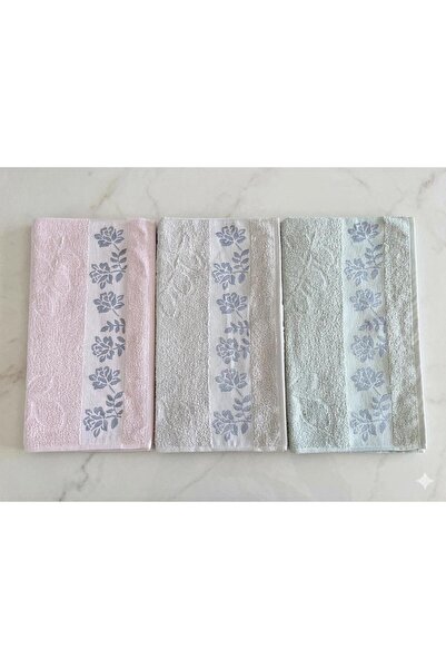 50X85 GÜL DESEN HAVLU 3'LÜ SET