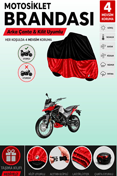 Cemku Double Black Top - Red Bottom, Rear Bag Compatible Sym Nh t 200 Motorcy...
