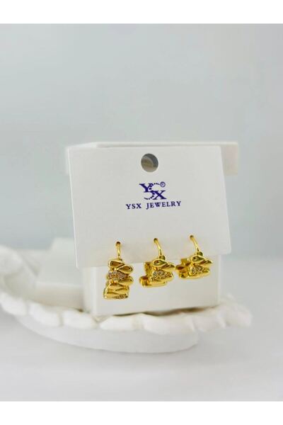 atastore2017 Zircon Stone Triple Combination Earrings