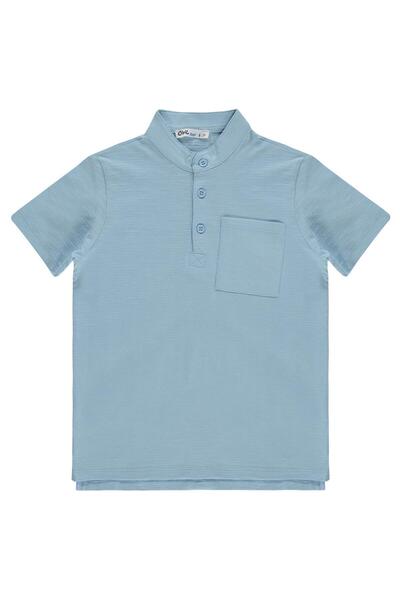 Civil Boys Half-Pocket T-Shirt for 6-9 Years Old - Blue