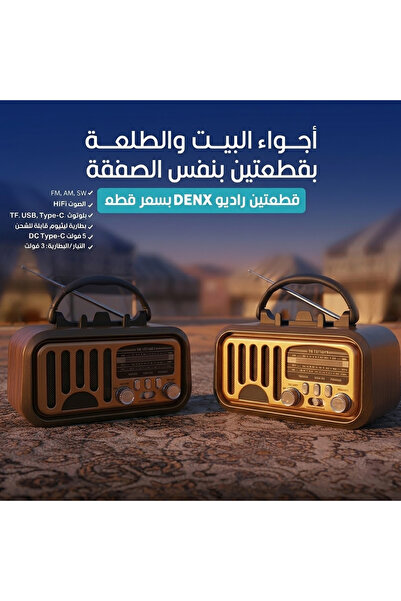 Primo Plus 2-Piece DENX DX2448 Radio Bundle with HiFi Sound, Bluetooth, FM, U...
