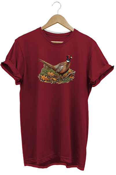 remonz Peacock Printed Crew Neck Cotton Outdoor and Camping T-Shirt