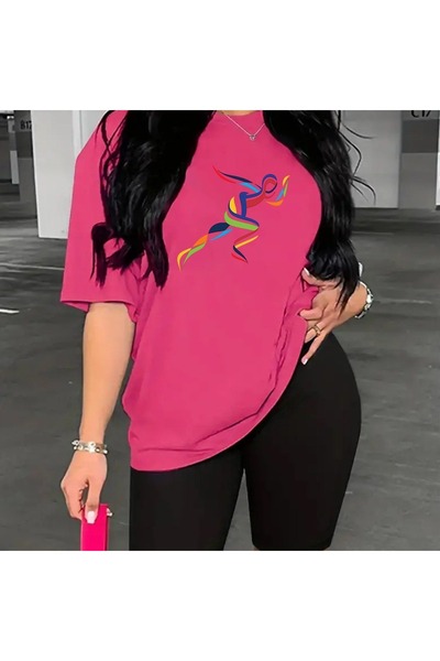 valeriae Tricou cu mânecă scurtă, croială lejeră, premium, cu imprimeu special