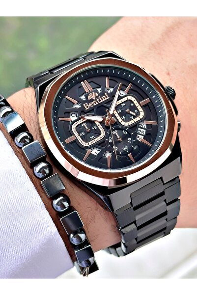Bentini Men's Wrist Watch – Functional, Steel Band, Waterproof, 2-Year Warranty