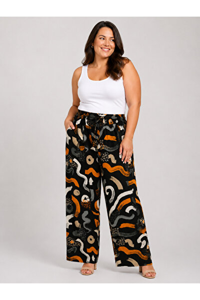 Trendline Women's Oversized Plus-Size Woven Pocket-Detailed Slim Summer Pants...