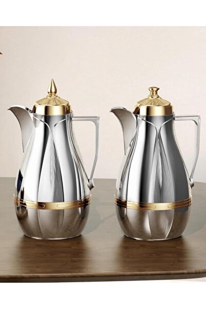 Rwafd Rema Tramis 1 Liter Silver-Gold Color Heat Preservation Set, Keeps Heat...