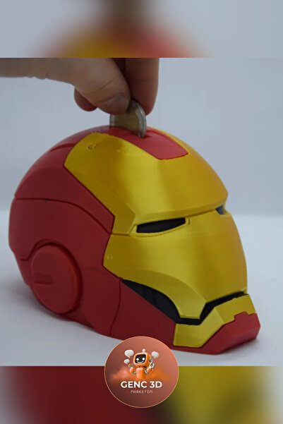 Genç 3D Iron Man (Demir Adam) Tasarımlı Kumbara - Marvel Temalı Büyük Boy Fig...