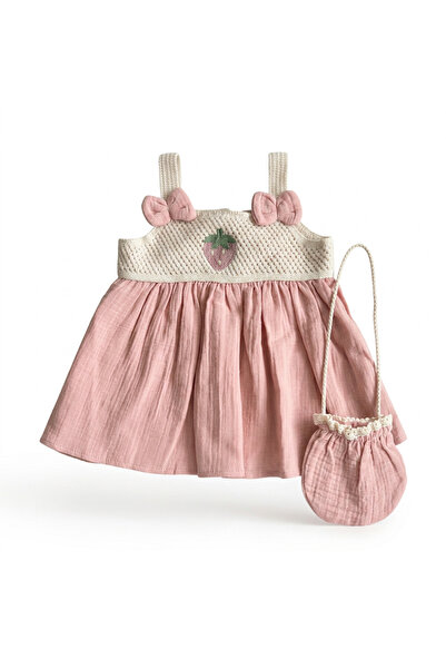uminikids ÇİLEK DESEN ELBİSE ÇANTA
