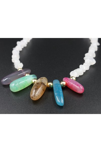 Retrovy Store Natural Stone Colorful Women's Necklace