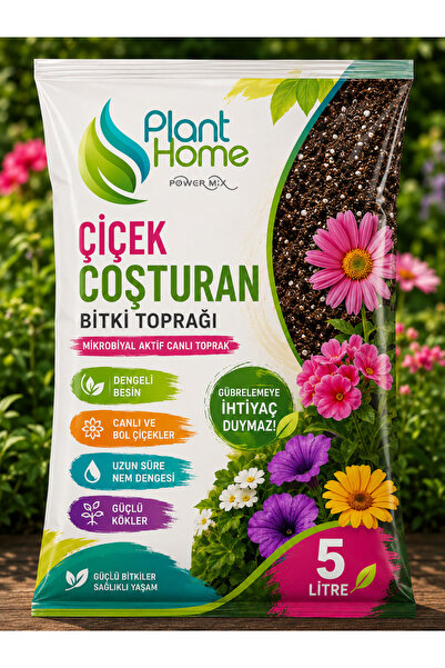 Plant Home Power Mix Çiçek Coşturan Bitki Toprağı 5 Litre | Mikrobiyal Aktif ...