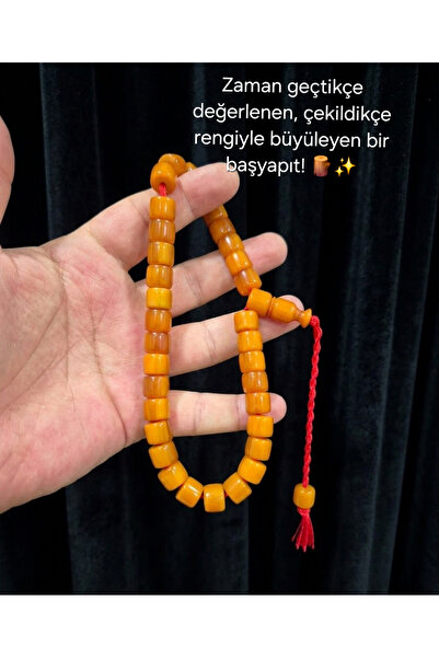 güleçdoğaltaş سبحة من حجر الغلوق الطبيعي، كهرمان ألماني مضغوط، مقاس 9x11.20 ملم