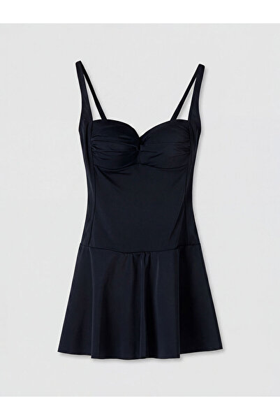 LC Waikiki Black Heart Collar Skirted Women's Swimsuit by Güli̇s Gi̇yi̇m