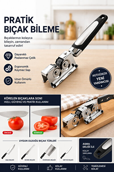 FBZhome Paslanmaz Çelik Kolay Bıçak Bileme Keskinleştirme Aparatı Masat Bıçak...