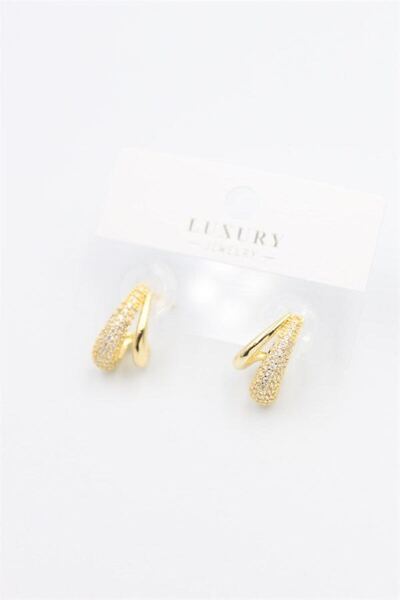 atastore2017 Jewelled Hoop Earrings - Gold