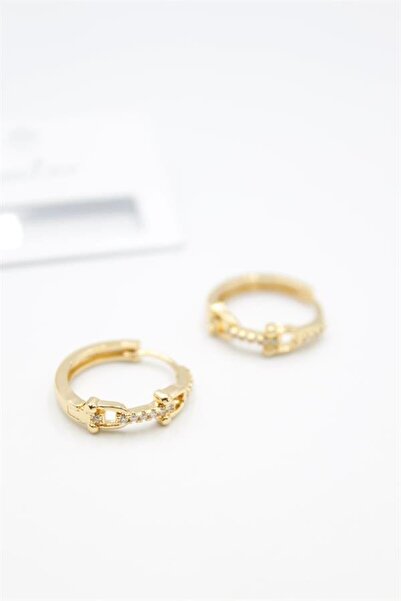 atastore2017 Jewelled Hoop Earrings - Gold