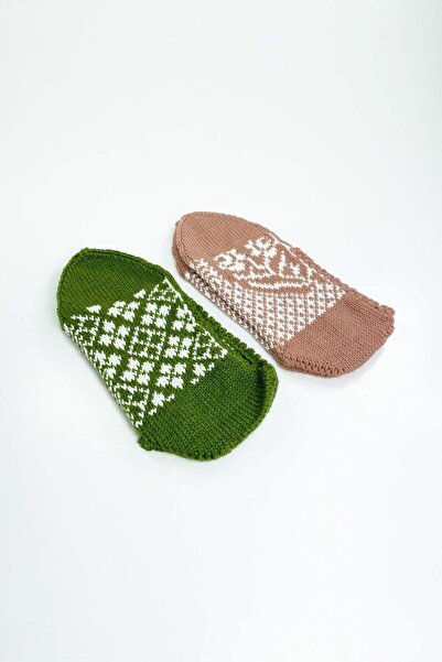 atastore2017 2 Pairs of Hand Knitted Winter Stylish Women's Wool Booties Set 9