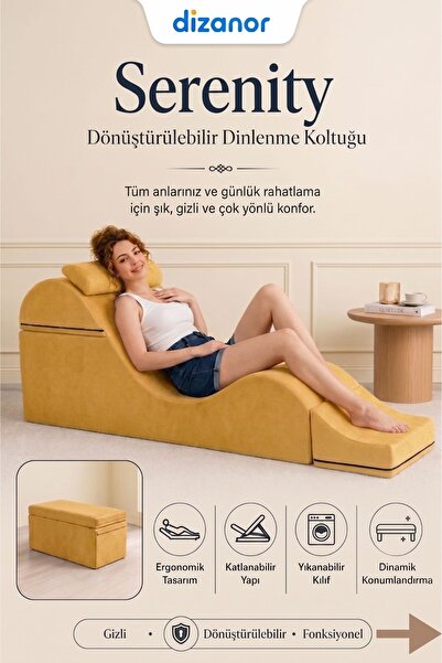 Dizanor Serenity Çok Amaçlı Dinlenme Koltuğu Katlanabilir Bench Formlu Şezlon...