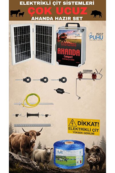 Puhu1507 PUHU AHANDA COMPACT ÇİT CİHAZI HAZIR KURULUM SETİ (15000 VOLT CİHAZLI)