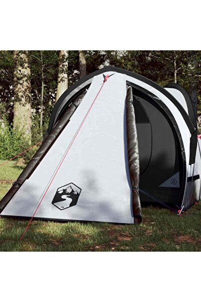 vidaxl Cort camping cupola 2 persoane alb, È›esatura opaca, impermeabil