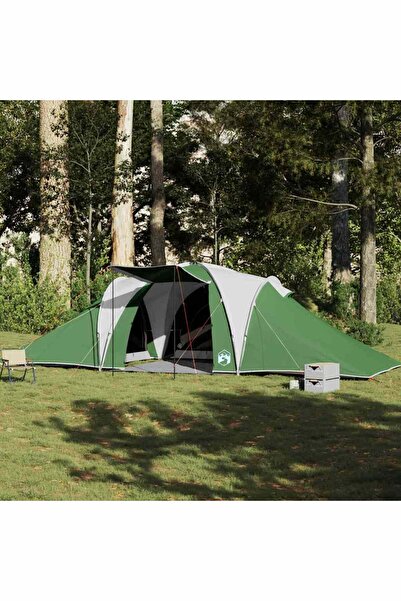 vidaxl Cort de camping cupola pentru 6 persoane, verde, impermeabil