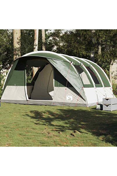 vidaxl Cort de camping tunel pentru 5 persoane, verde, impermeabil