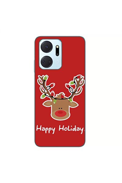 OEM Husa compatibila cu Honor X7a Silicon Gel Tpu Model Craciun Ren Happy Hol...