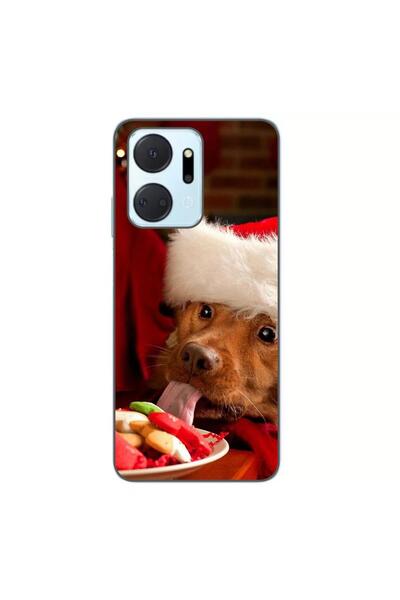 OEM Husa compatibila cu Honor X7a Silicon Gel Tpu Model Craciun Dog Eating Co...