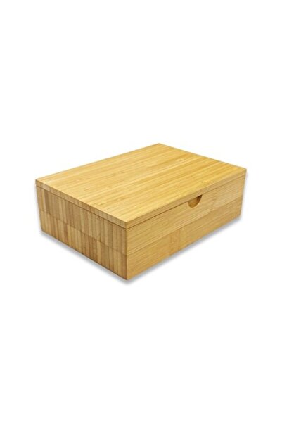 Peleman Bamboo box with lid and magnetic closure 178mm x 128mm x 56mm