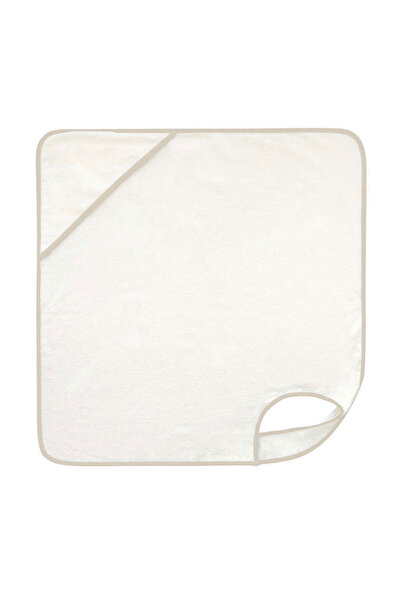 Tiny Toes - Hands-Free Hooded Apron Baby Towel - Beige